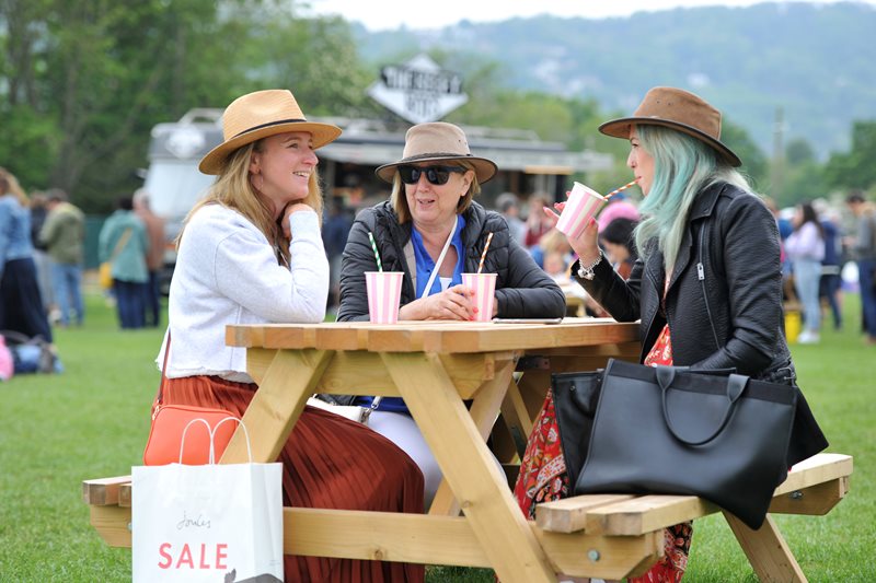 Visitors relax while enjoying a sweet treat